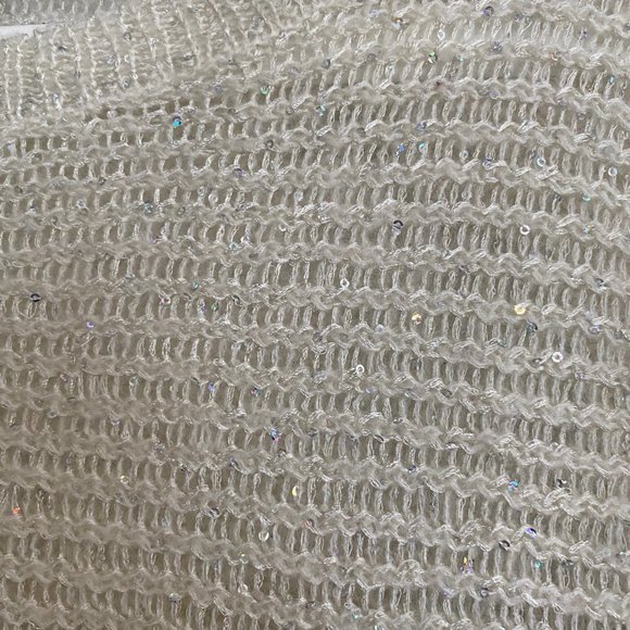 Ann Taylor Cream Sparkly Loose Knit Sweater - Picture 3 of 4